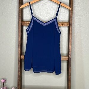 Forever 21 Blue Camisole Fitted Sleeveless Tank Top